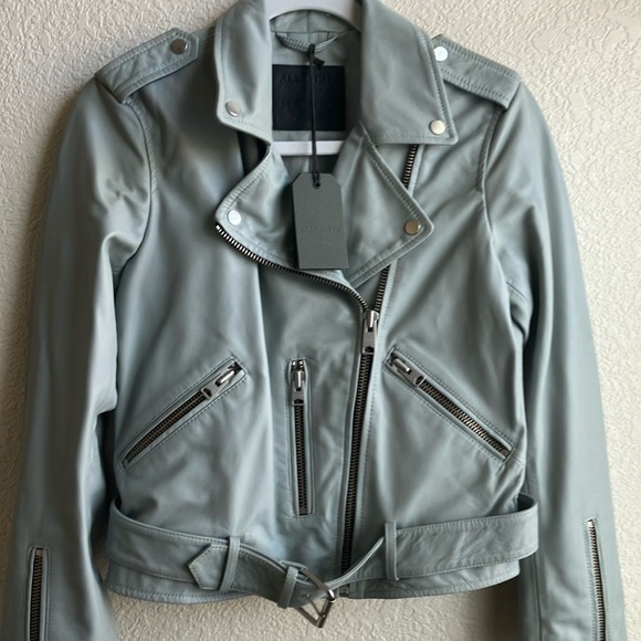 All Saints Balfern Biker Leather Jacket (Size 6) NWT - Picture 3 of 16